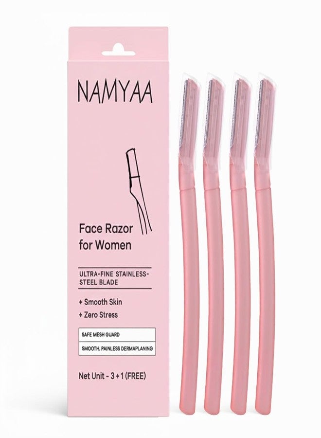 Namyaa Reusable Face Razor for Women [Pack of 3] | Instant & Painless Facial Razors for Women Facial Hair | Perfect for Eyebrows, Upper Lip & Chin | Ideal for All skin Types - Image 1